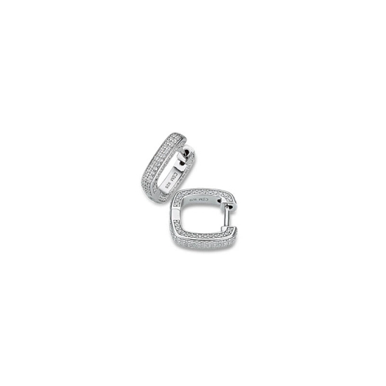 CEM Damen Ohrringe Creolen 925er Silber Eckig 15mm 5-216061-001