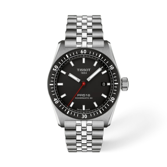 Tissot Herrenuhr PR516 Powermatic 80 Edelstahl Schwarz 38mm T149.407.11.051.00
