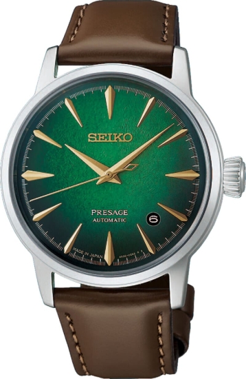 Preview: Seiko Presage Herrenuhr Cocktail Time Automatik Leder Datum HCB002J1