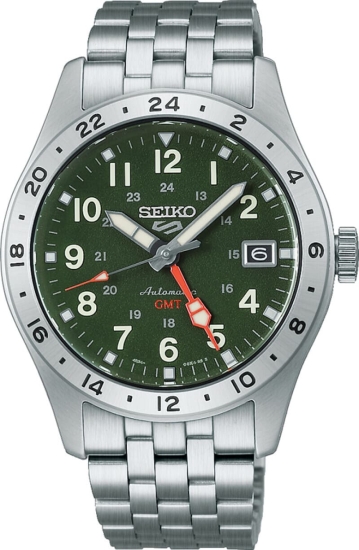 Seiko 5 Sports Field GMT Automatik Herrenuhr Datum Grün 39mm HDB001K1