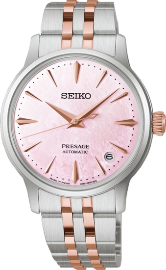 Preview: Seiko Presage Damenuhr Cocktail Time Automatik Rosé Bicolor Limited SRPM06J1