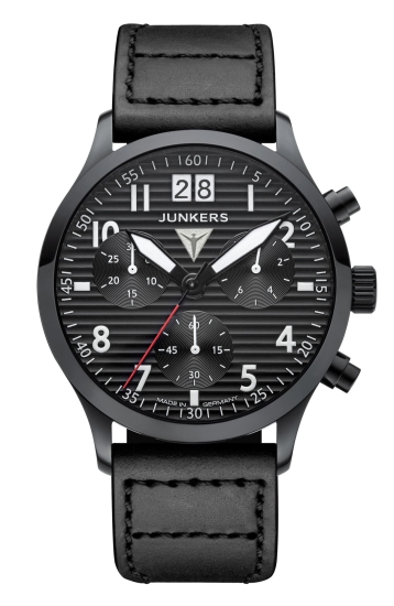 Junkers Herrenuhr Flieger D-2000 Chrono Saphirglas Schwarz 924.02.02