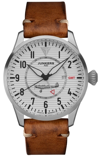 Junkers Herrenuhr Flieger A50 GMT Sonderedition Leder 10BAR 9.53.02.03