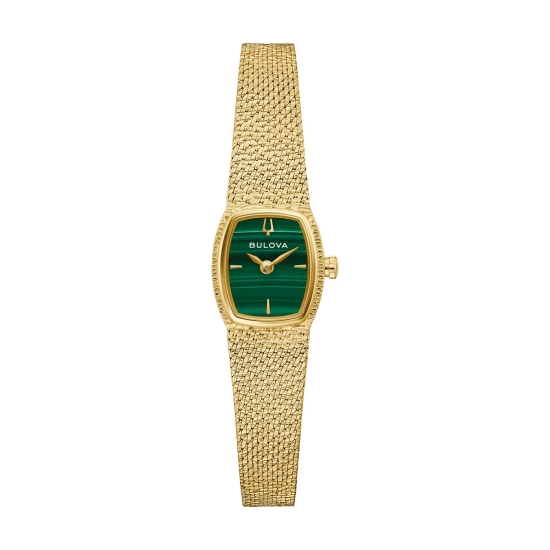 Bulova Damenuhr Quarz Edelstahl Saphirglas Goldfarben Klein 97L184