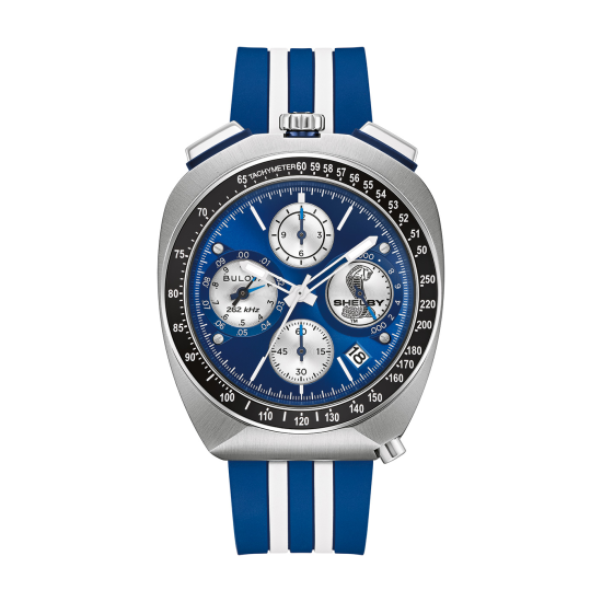 Bulova Herrenuhr SHELBY® Racer Chrono Saphirglas Blau Limited Edition 98B452