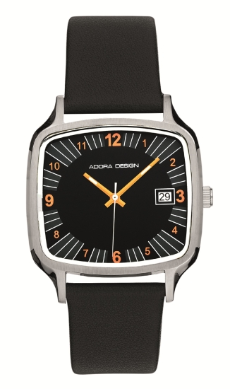 Adora Design Damenuhr Datum Quarz Leder Schwarz 36mm AD8847