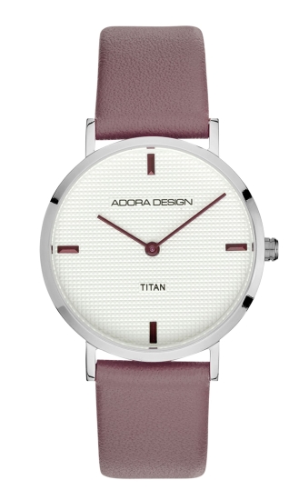 Adora Design Damenuhr Titan Titanium Quarz Leder Rot AD8854