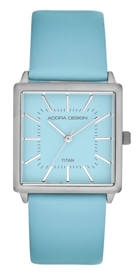 Adora Design Damenuhr Titan Titanium Quarz Leder Blau AD8877