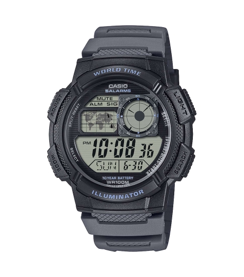 Casio Herrenuhr Digital Grau Alarm Licht 42 mm AE-1000W-8AVEF