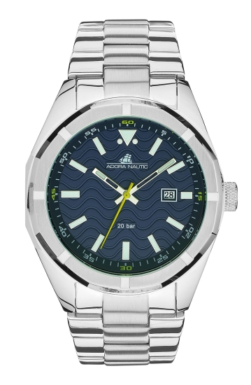 Adora Nautic Herrenuhr Edelstahl Datum 44mm Blau 20BAR AN2465