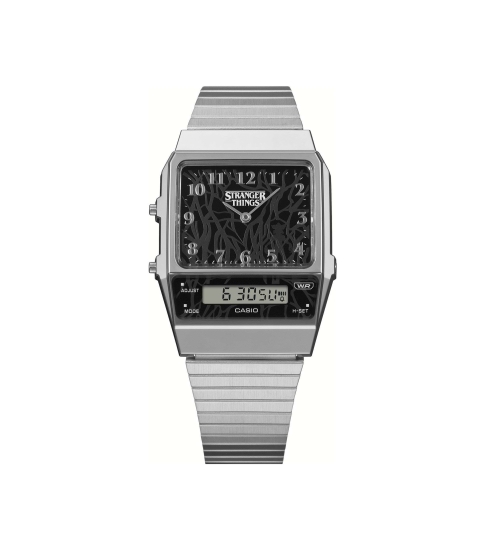 Casio Herrenuhr Stranger Things Retro Analog/Digital Edelstahlband AQ-800EST-1AER
