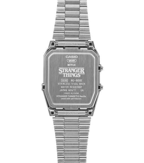 Preview: Casio Herrenuhr Stranger Things Retro Analog/Digital Edelstahlband AQ-800EST-1AER