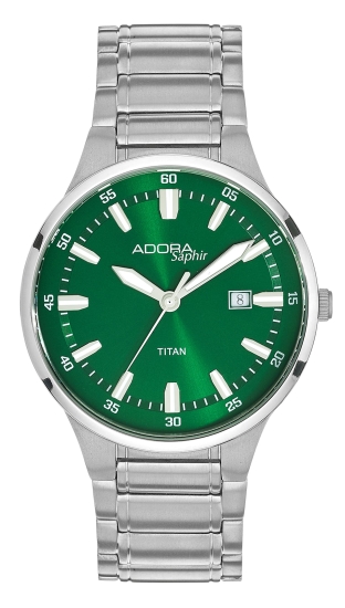 Adora Herrenuhr Titan Saphirglas Datum 5BAR Grün 40mm AS4889