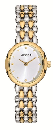 Adora Damenuhr Edelstahl Quarz Oval Bicolor 24mm AT5784
