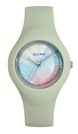 Adora Damenuhr Jugenduhr Silikon Quarz 34mm Grün AT5787