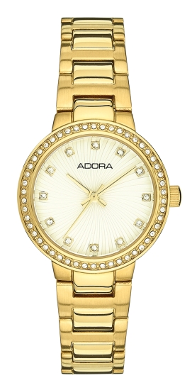 Adora Damenuhr Edelstahl Quarz Goldfarben 28mm AT5827