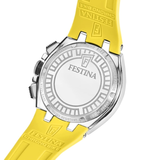 Preview: Festina Chrono Bike 2026 Herrenuhr Datum Gelb 20BAR 46mm F20755/5