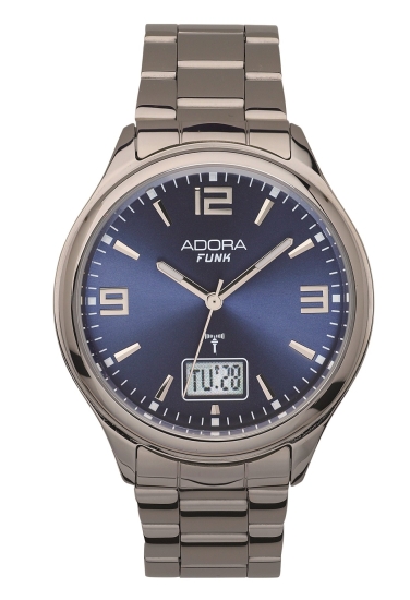 Adora Herrenuhr Funkuhr Datum Blau AF7150