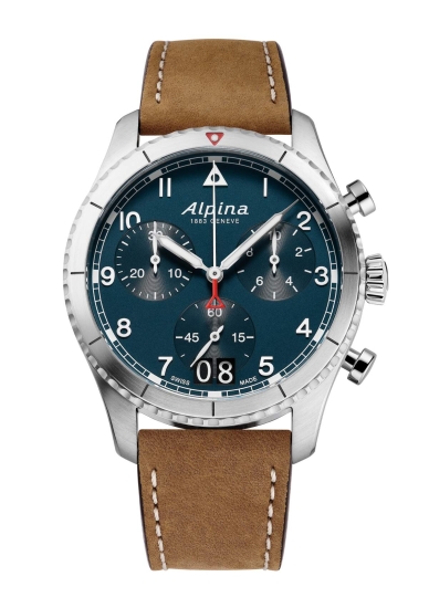 Alpina Startimer Pilot Herrenuhr Chronograph Blau AL-372NW4S26