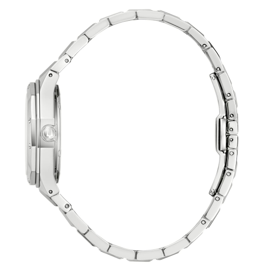 Preview: Bulova Damenuhr Quarz Edelstahl Saphirglas Datum Rosa 10BAR 96M170