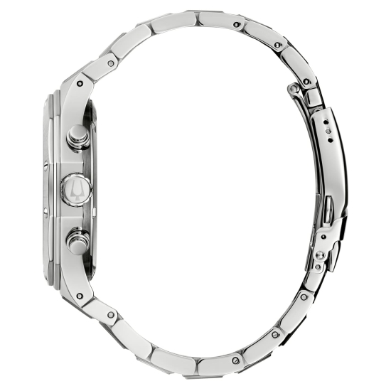 Preview: Bulova Herrenuhr Edelstahl Chrono Datum 44mm Schwarz 96B410
