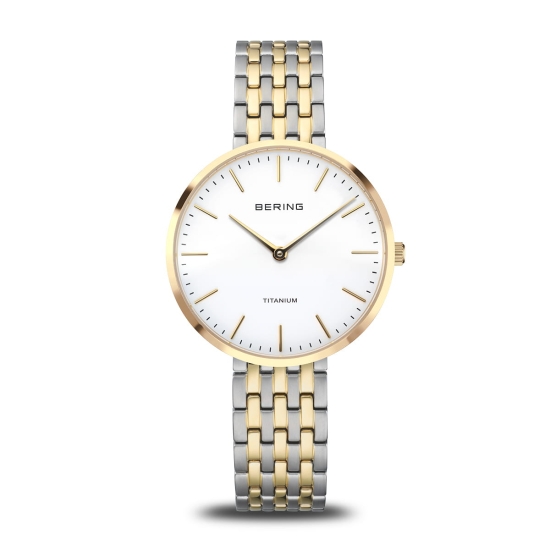 Bering Damenuhr Titan Saphirglas Bicolor 19334-010