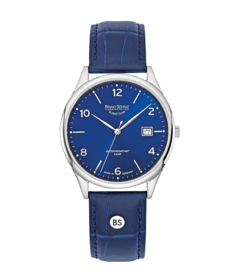 Bruno Söhnle Glashütte Herrenuhr Momento III Blau 17-13221-361