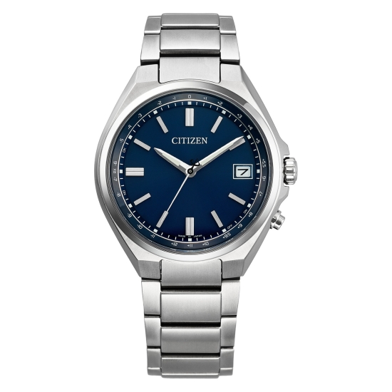 Citizen Herrenuhr Funkuhr Solar Titan 10BAR Blau 37,5mm CB1160-55L