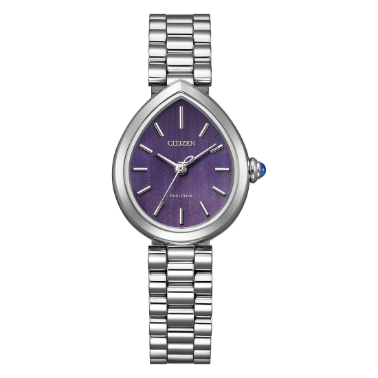 Citizen Damenuhr Eco-Drive Solar Saphirglas Edelstahl Lila EM1200-55X