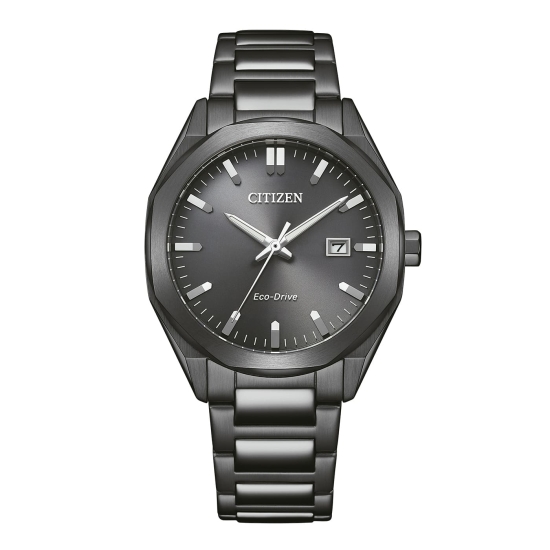 Citizen Herrenuhr Eco-Drive Solar Datum 10BAR Grau 38mm BM7625-80H