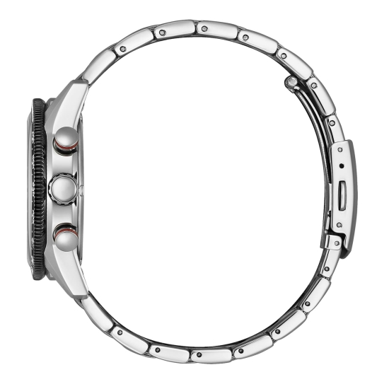 Preview: Citizen Herrenuhr Chronograph Eco-Drive Solar Schwarz Edelstahl 10BAR CA4714-55E