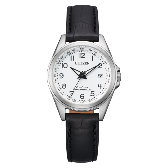 Citizen Damenuhr Funk Solar Eco Drive Saphirglas Datum 29mm EC1180-14A