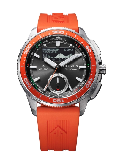 Citizen Herrenuhr Promaster Solar Edelstahl Alarm Orange JV3000-13E