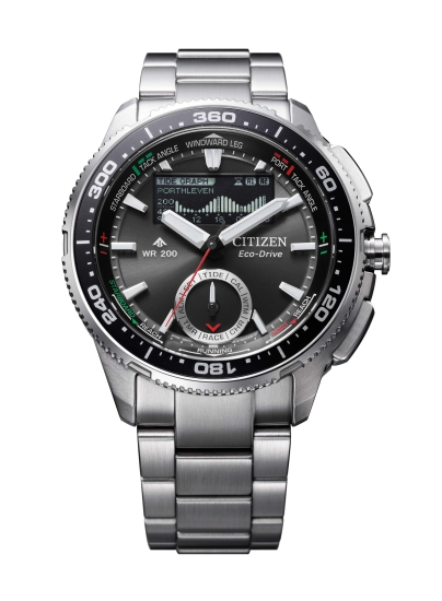 Citizen Herrenuhr Promaster Solar Edelstahl Alarm Schwarz JV3001-53E