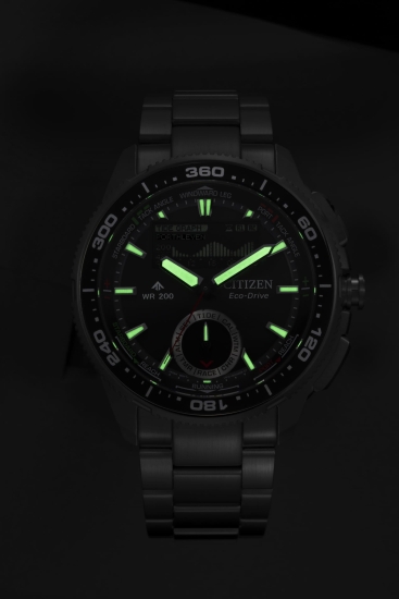 Preview: Citizen Herrenuhr Promaster Solar Edelstahl Alarm Schwarz JV3001-53E