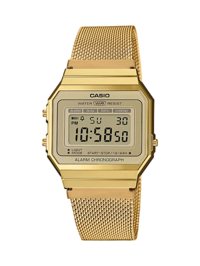 Casio Damenuhr Digital Goldfarbend Milanaise A700WEMG-9AEF