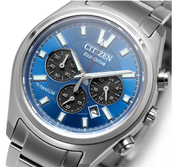Preview: Citizen Herrenuhr Titan Solar Chrono Saphirglas 10BAR Blau CA4750-51L
