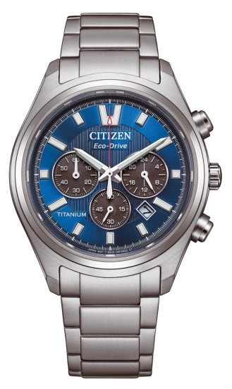 Citizen Herrenuhr Titan Solar Chrono Saphirglas 10BAR Blau CA4750-51L