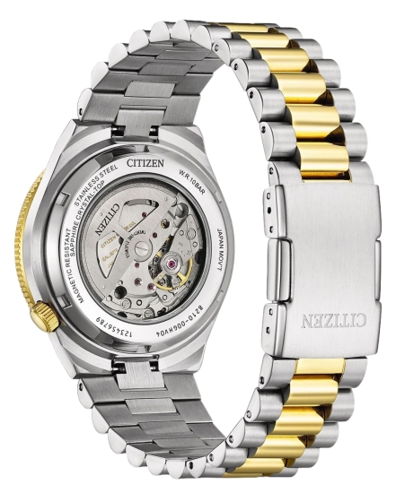 Preview: Citizen Herrenuhr Automatik Saphirglas Datum Bicolor Rot 40mm NJ0234-58X