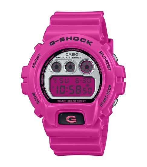 Casio G-SHOCK Herrenuhr Digital Pink Glänzend 20BAR DW-6900RCS-4ER