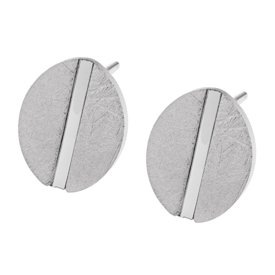 Ernstes Design Damen Ohrringe Ohrstecker Oval Edelstahl E749