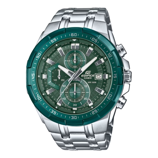 Casio Edifice Herrenuhr Chronograph Datum Grün 46 mm EFR-539DE-3AVUEF