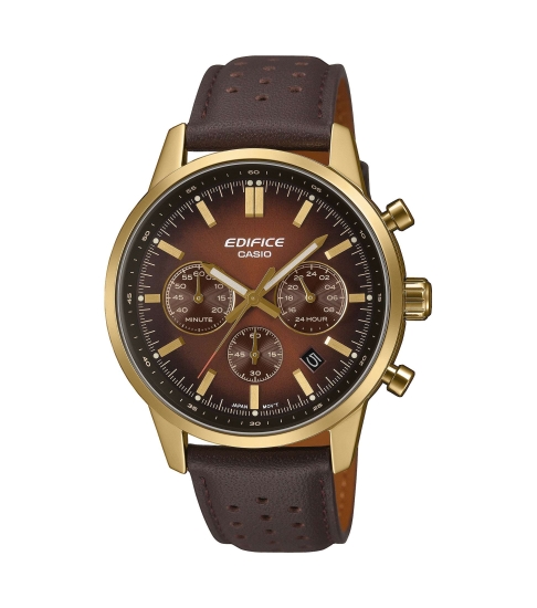 Casio Edifice Herrenuhr Chronograph Datum Goldfarben 40mm EFR-575CL-5AEF