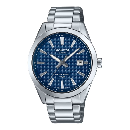 Casio Edifice Herrenuhr Edelstahl Datum Blau 40mm 10BAR EFV-160D-2AVEF