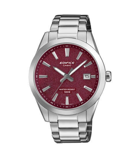 Casio Edifice Herrenuhr Edelstahl Datum 10BAR Rot 40mm EFV-160D-4AVEF