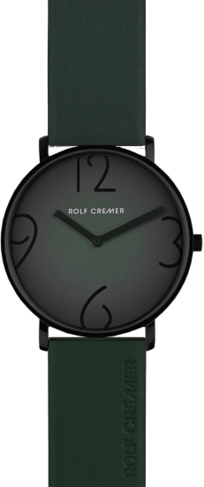 Rolf Cremer Damenuhr Flat 44V Leder Grün 44mm Groß 504864