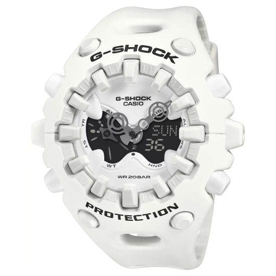 Casio G-SHOCK Herrenuhr Analog-Digital Weiß Groß 56mm GA-V01-7AER