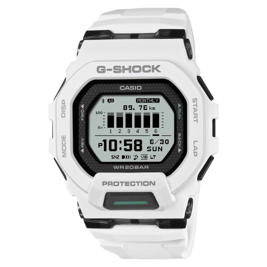 Casio G-SHOCK Herrenuhr Digital StepTracker Weiß GBD-200-7ER