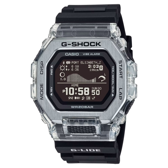 Casio G-SHOCK Herrenuhr Digital Ebbe-Flut Schwarz GBX-100S-1ER