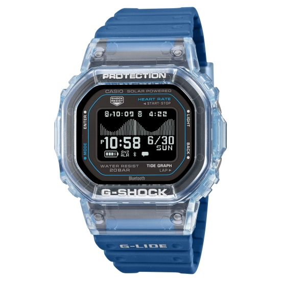 Casio G-SHOCK Herrenuhr Solar Digital Herzfrequenz Licht Blau GBX-H5600-2ER